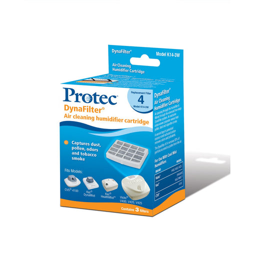 Protec Protec Dynafilter Air Cleaning Humidifier Cartridge 3 Pack Humidifiers White Smoke