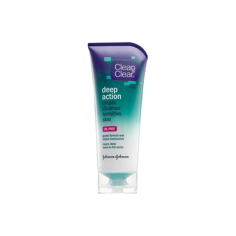 Clean & Clear Clean & Clear Deep Action Cream Facial Cleanser For Sensitive Skin, 6.5 Fl Oz Facial Cleansers White Smoke
