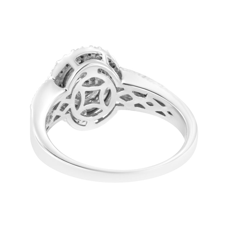 Bids.com .925 Sterling Silver 1/3 Cttw Pave Set Round-Cut Diamond Braided Halo Cocktail Ring (I-J Color, I2-I3 Clarity) - Size 7 Rings White Smoke 8 / White.Sterling Silver,6 / White.Sterling Silver,7 / White.Sterling Silver,9 / White.Sterling Silver,5 / White.Sterling Silver