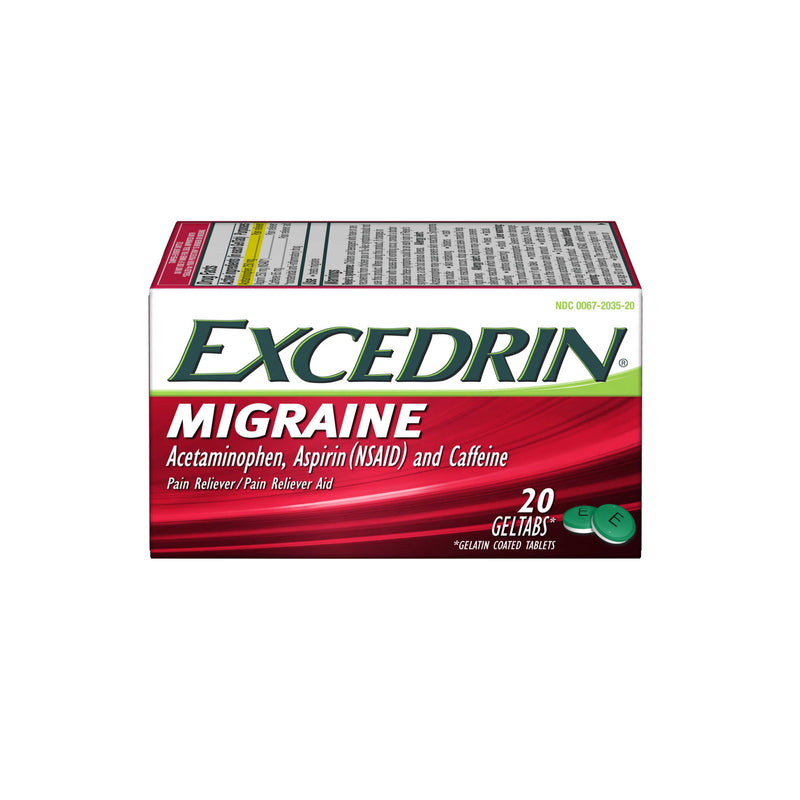 Excedrin Excedrin Pain Reliever/Pain Reliever Aid, Migraine, Geltabs Health & Beauty White Smoke
