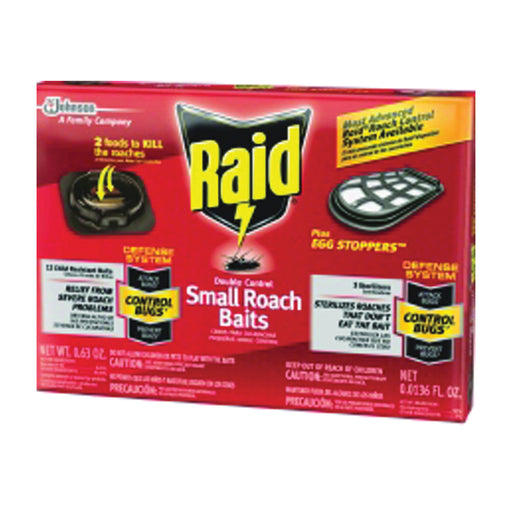 Raid Raid Double Control Small Roach Baits Plus Egg Stoppers, 12 Ct Pest Control White Smoke