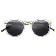 zeroUV 1920's P3 Dapper Vintage Inspired Round Sunglasses 8637 Sunglasses White Smoke Clear Smoke Tortoise