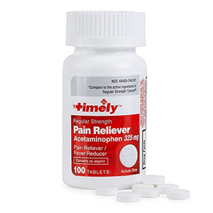 Timely by Time Cap Labs Timely by Time Cap Labs Regular Strength Pain Relief – Acetaminophen 325 mg Medicine Cabinets White Smoke