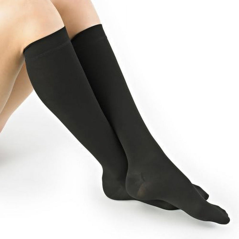 Scott Specialties Loving Comfort Microfiber Knee High 10- 20 Closed Toe Women Black X- Large 1 Pr Tortillas & Wraps White Smoke