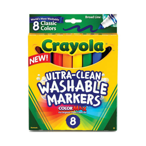 Crayola Crayola Washable Markers, Broad Line, Classic Colors, 8 ct Markers Gold