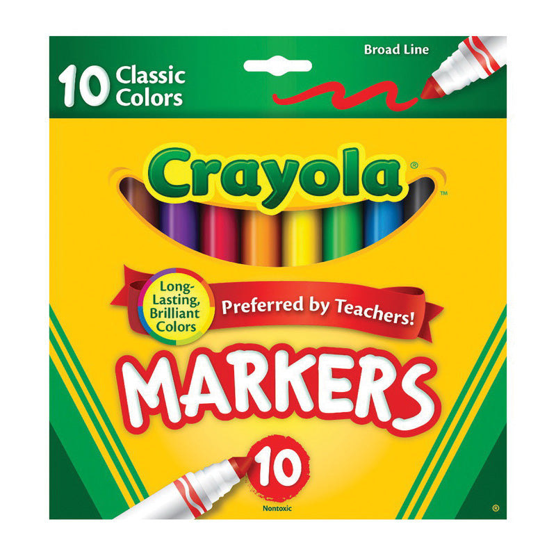 Crayola Crayola Broad Line Markers, Classic Colors, 10 Count Markers Gold