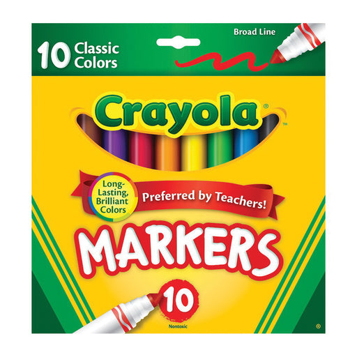 Crayola Crayola Broad Line Markers, Classic Colors, 10 Count Markers Gold