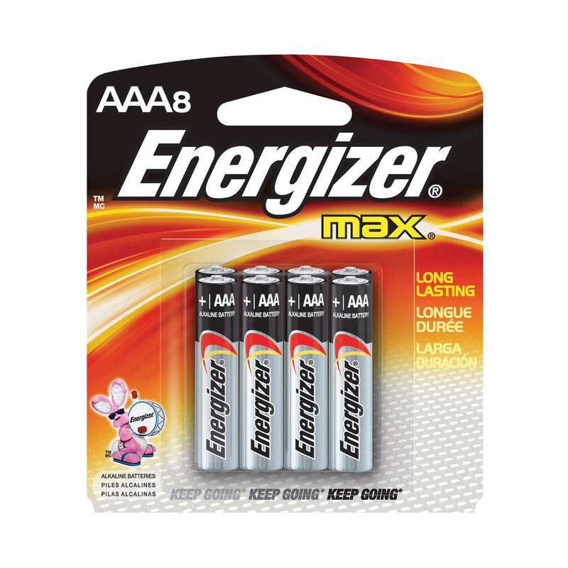 Energizer Energizer Max 8 Pack Aaa 1.5 V Alkaline Batteries Batteries White Smoke