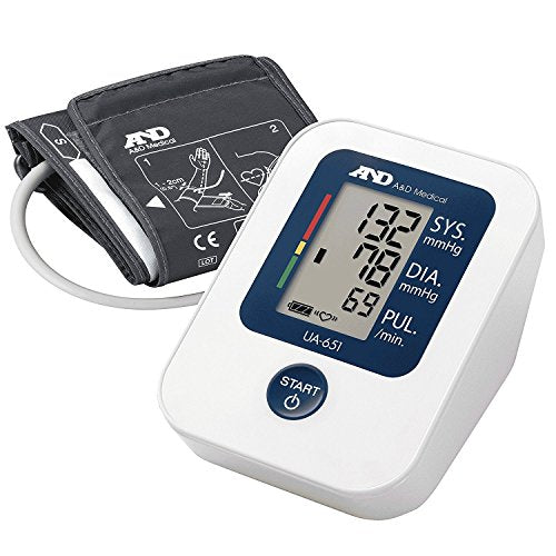 A&D Medical A&D Medical Deluxe Upper Arm Blood Pressure Monitor With Wide Range Cuff Medical White Smoke