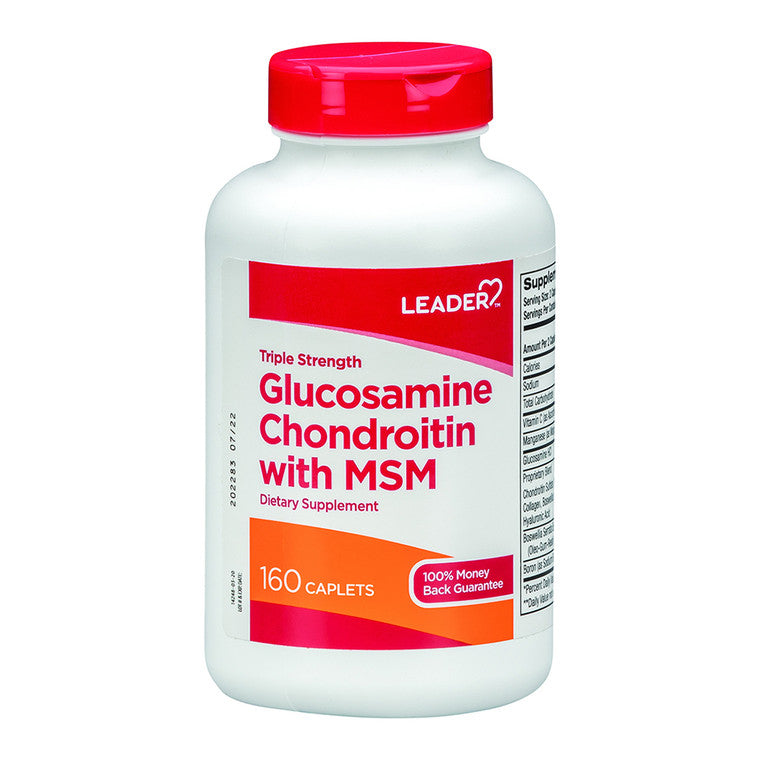 Leader Health Care Leader Triple Strength Glucosamine Chondroitin with MSM Caplets, 150 Count Vitamins & Supplements White Smoke