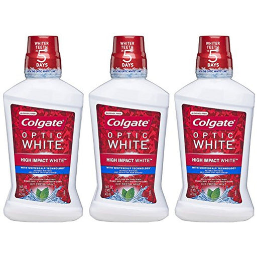 Colgate Colgate Optic White, Mouthwash, Whitening, Icy Fresh Mint, 16 Fl Oz Mouthwash White Smoke