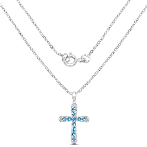 Bids.com 3.85 Carat Genuine Blue Topaz .925 Sterling Silver Pendant Pendants White Smoke