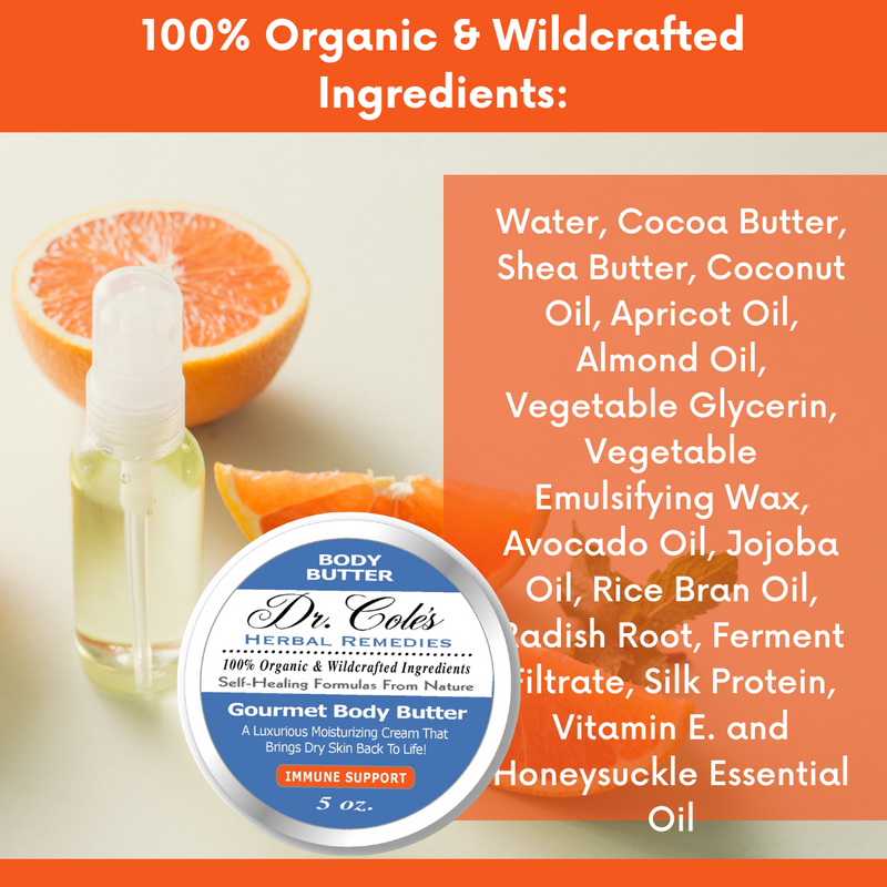 COLEHERBALS LLC 37 - Dr. Cole's Gourmet Body Butter - IMMUNE SUPPORT Herbal Coral