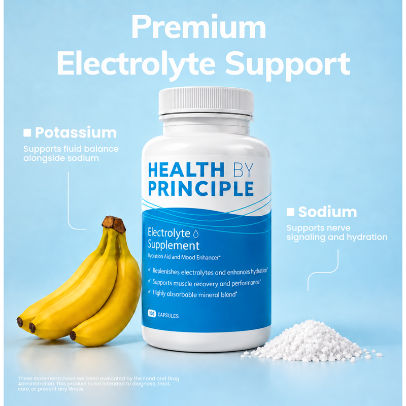 Health By Principle (No Iodine) Electrolyte and Magnesium Combo Case of 12 Bottles Light Blue