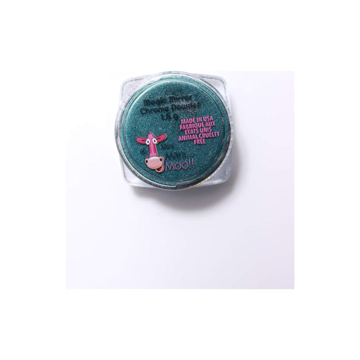 minimanimoo Magic Mirror Chrome Powder Aqua Nail Polish Dark Slate Gray