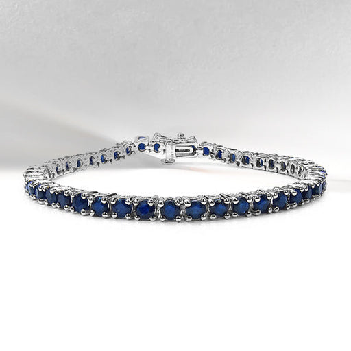 Bids.com 8.36 Carat Genuine Blue Sapphire .925 Sterling Silver Bracelet Bracelets White Smoke size 7.25,size 8.25,size 6.00,size 7.50
