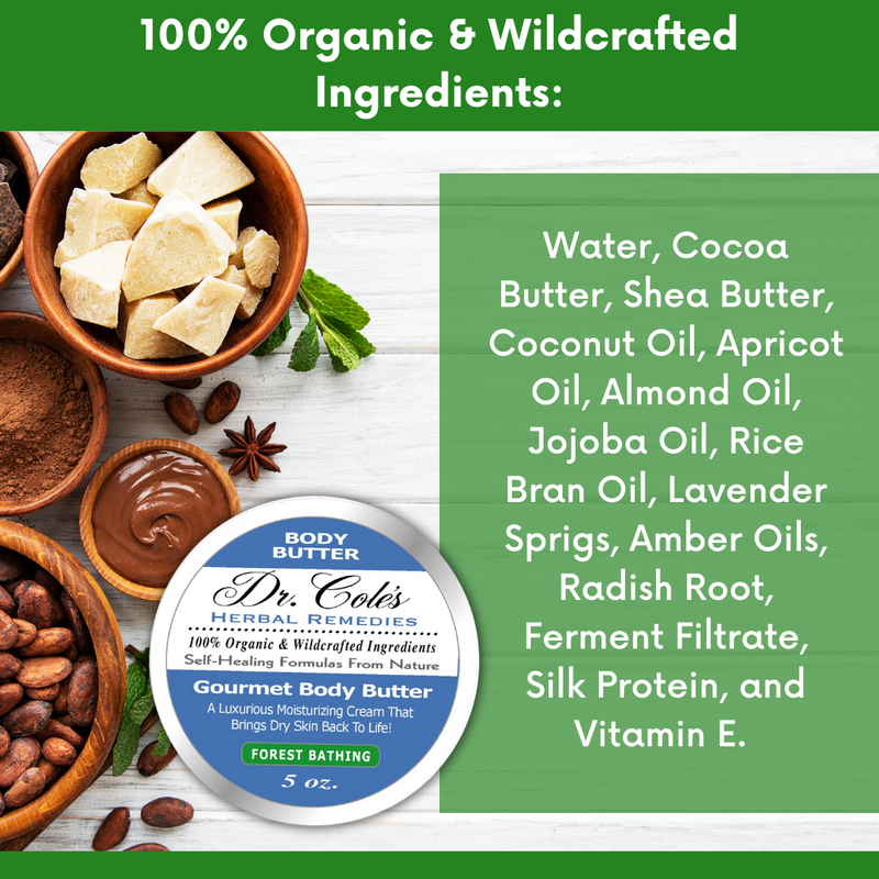 COLEHERBALS LLC 36 - Dr. Cole's Gourmet Body Butter - FOREST BATHING Herbal Medium Sea Green