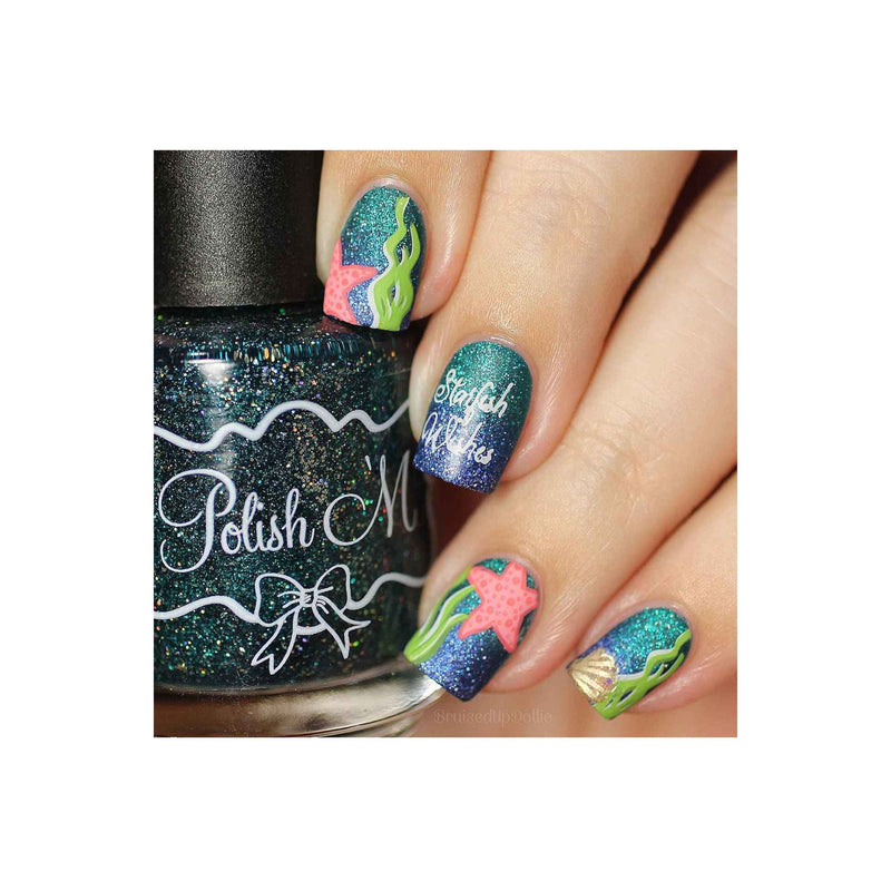 UberChic Beauty Mermaid Life Stamping Plate Rosy Brown