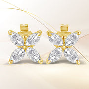 Bids.com 14K White Gold 1/2 Cttw Marquise Diamond 8 Stone Floral Leaf Stud Earrings (H-I Color, SI1-SI2 Clarity) Earrings White Smoke White.Gold / 0.5,Yellow.Gold / 0.5,Yellow.Gold / 0.75