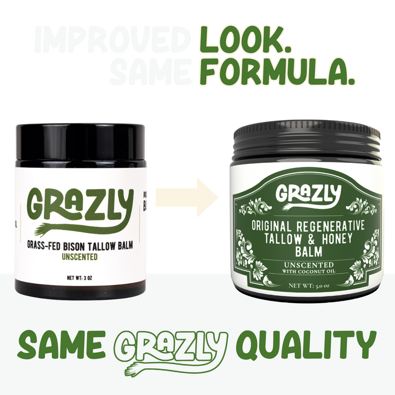 Grazly Original Tallow & Manuka Honey Balm White Smoke With Coconut Oil / 1 Jar,With Coconut Oil / Buy 2 Get 1 Free,With Coconut Oil / Buy 3 Get 2 Free,Without Coconut Oil / 1 Jar,Without Coconut Oil / Buy 2 Get 1 Free,Without Coconut Oil / Buy 3 Get 2 Free