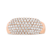 Bids.com 18K Rose Gold 1.00 Cttw Diamond Multi Row Dome Band Ring (F-G Color, VS1-VS2 Clarity) - Ring size 7 Rings White Smoke 7 / Rose.Gold