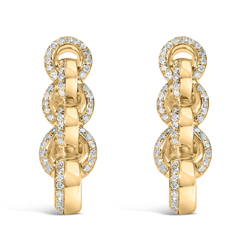 Bids.com 14K Yellow Gold Plated .925 Sterling Silver 1/2 Cttw Diamond Chain Link Drop Earrings (H-I Color, I1-I2 Clarity) Earrings White Smoke Yellow.Sterling Silver / 0.51