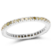 Bids.com 0.57 Carat Genuine Yellow Diamond .925 Sterling Silver Ring Rings White Smoke size 6.00,size 8.00,size 7.00,size 9.00