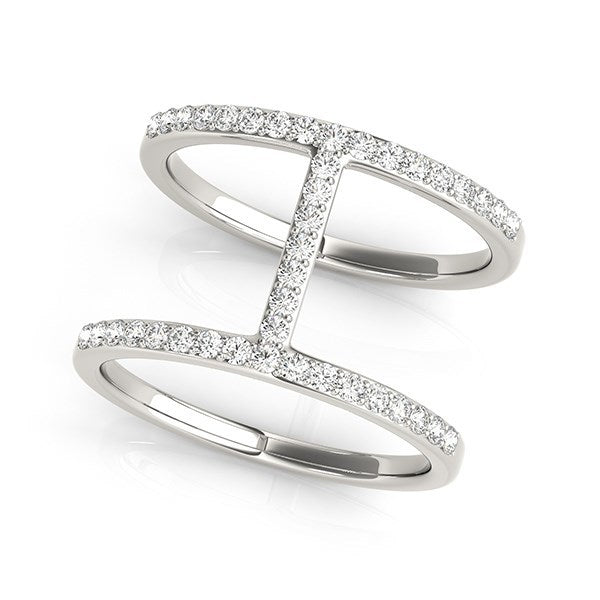 Bids.com 14k White Gold Dual Band Bridge Style Diamond Ring (3/8 cttw) Rings White Smoke 3 / White Gold,3.5 / White Gold,4 / White Gold,4.5 / White Gold,5 / White Gold,5.5 / White Gold,6 / White Gold,6.5 / White Gold,7 / White Gold,7.5 / White Gold,8 / White Gold,8.5 / White Gold,9 / White Gold