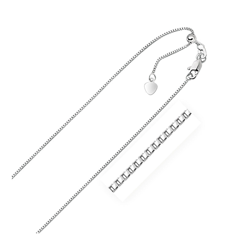 Bids.com 10k White Gold Adjustable Box Chain 0.85mm Necklaces White Smoke 22 / White Gold