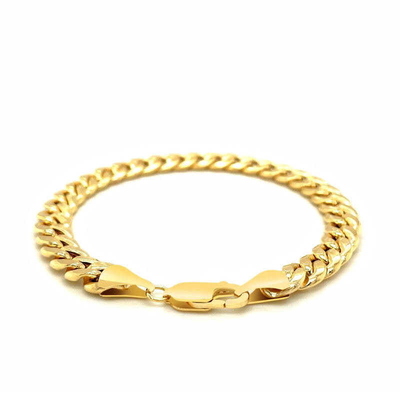 Bids.com 7.8mm 14k Yellow Gold Miami Cuban Semi Solid Bracelet Bracelets White Smoke 8.5 / Yellow Gold