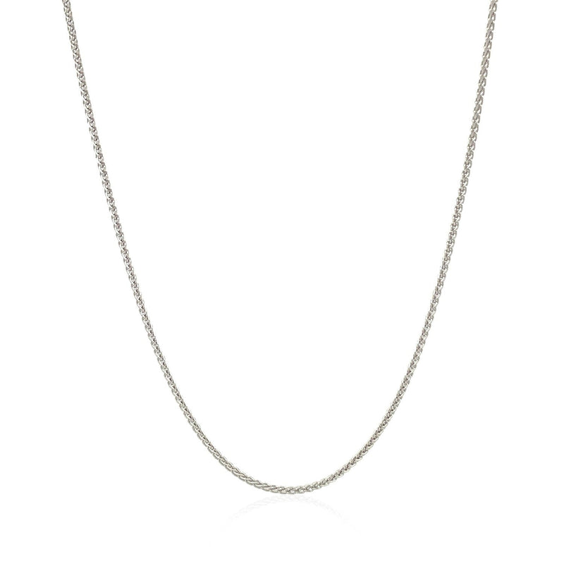 Bids.com 14k White Gold Round Wheat Chain 1.0mm Necklaces White Smoke 16 / White Gold,18 / White Gold,20 / White Gold,24 / White Gold