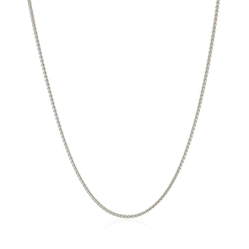 Bids.com 14k White Gold Round Wheat Chain 1.0mm Necklaces White Smoke 16 / White Gold,18 / White Gold,20 / White Gold,24 / White Gold