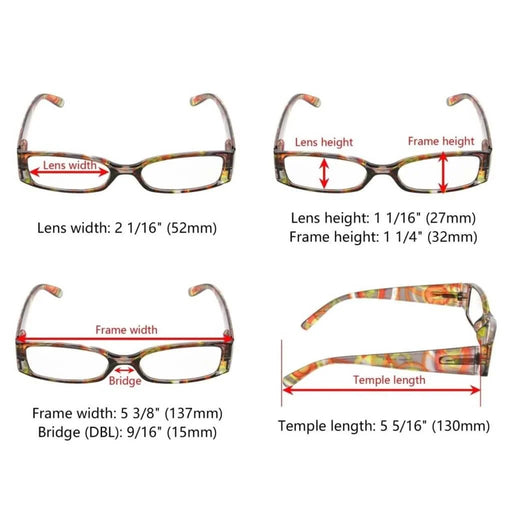 eyekeeper.com 12 Pack Cute Pattern Reading Glasses Rectangular Readers R040G Eyeglasses White Smoke 12 Pairs Mix / +0.50,12 Pairs Mix / +1.00,12 Pairs Mix / +1.25,12 Pairs Mix / +1.50,12 Pairs Mix / +1.75,12 Pairs Mix / +2.00,12 Pairs Mix / +2.25,12 Pairs Mix / +3.00,12 Pairs Mix / +3.50