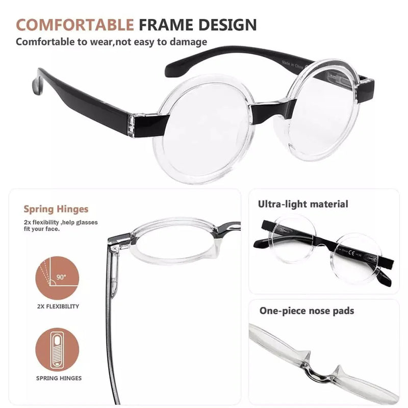 eyekeeper.com 12 Pack Round Funky Reading Glasses Cute Small Readers R2007T Eyeglasses White Smoke 12 Pairs Mix / without magnification,12 Pairs Mix / +0.50,12 Pairs Mix / +0.75,12 Pairs Mix / +1.00,12 Pairs Mix / +1.25,12 Pairs Mix / +1.50,12 Pairs Mix / +1.75,12 Pairs Mix / +2.00,12 Pairs Mix / +2.50,12 Pairs Mix / +2.75,12 Pairs Mix / +3.00,12 Pairs