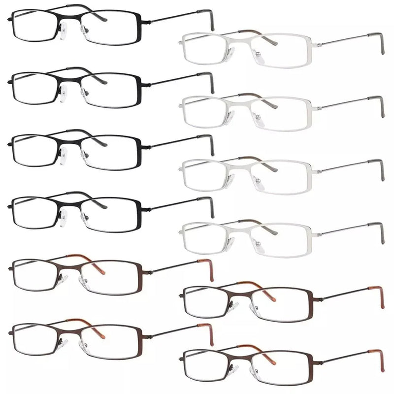 eyekeeper.com 12 Pack Stainless Steel Metal Frame Lightweight Reading Glasses R15005 Eyeglasses White Smoke 12 Pairs Mix / +0.50,12 Pairs Mix / +0.75,12 Pairs Mix / +1.00,12 Pairs Mix / +2.00,12 Pairs Mix / +3.50,12 Pairs Mix / +4.00