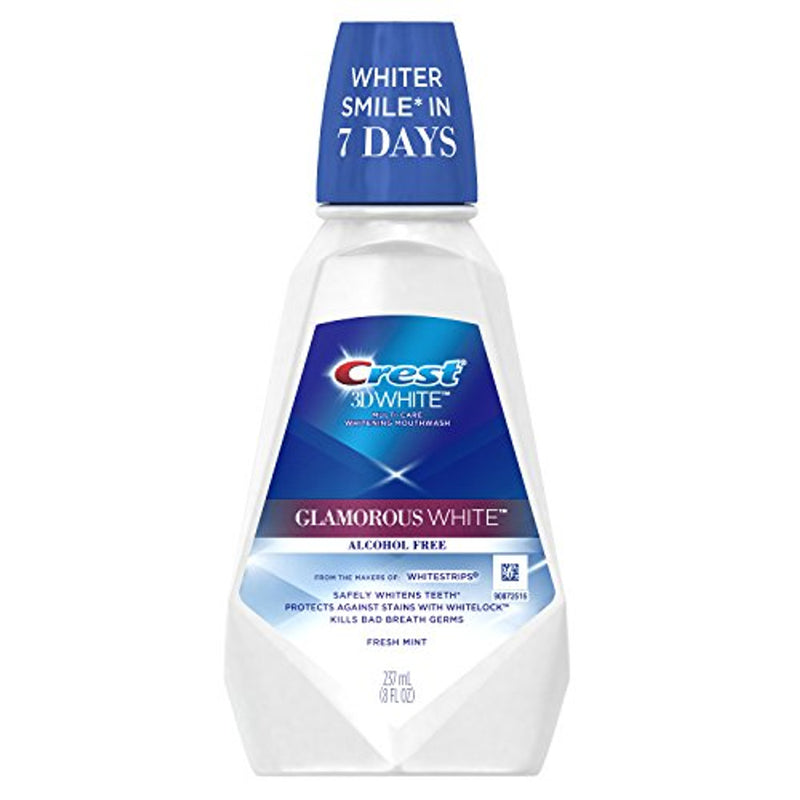 Crest Crest 3D White Mouthwash, Glamorous White, Fresh Mint Mouthwash White Smoke