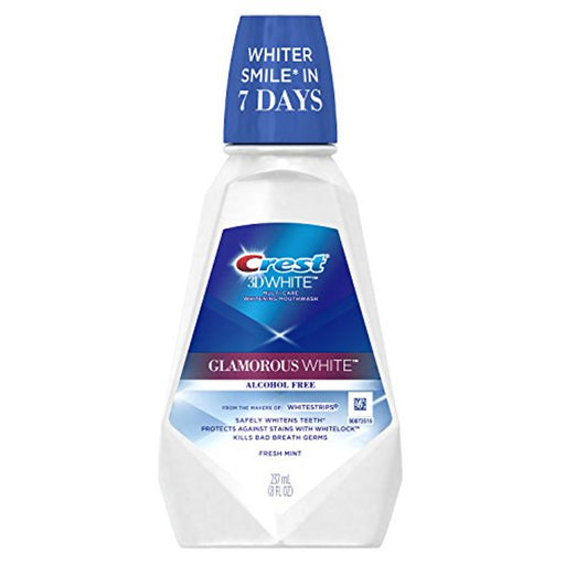 Crest Crest 3D White Mouthwash, Glamorous White, Fresh Mint Mouthwash White Smoke