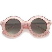 zeroUV Valley City X zeroUV Retro Round Spunky Sunglasses A539 Sunglasses White Smoke Pink Glitter Smoke,Frost Glitter Smoke,Polka Dots Smoke,White Smoke