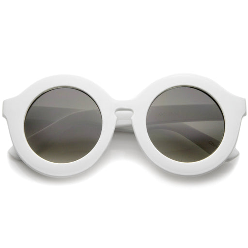 zeroUV Valley City X zeroUV Retro Round Spunky Sunglasses A539 Sunglasses White Smoke White Smoke
