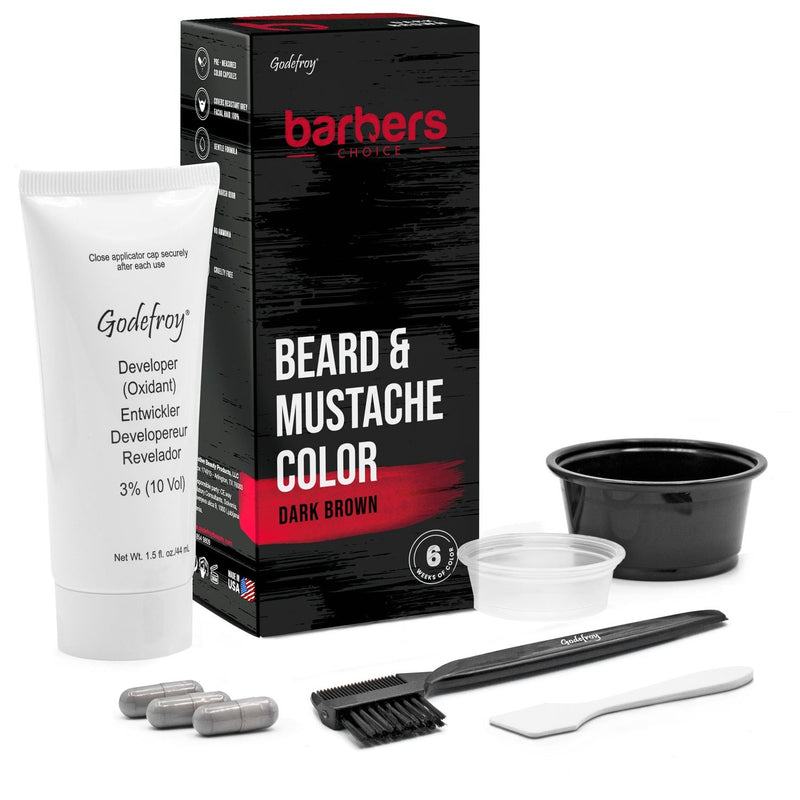 GodefroyBeauty BARBERS CHOICE 3 CAPSULE KIT Beard Tint White Smoke Dark Brown