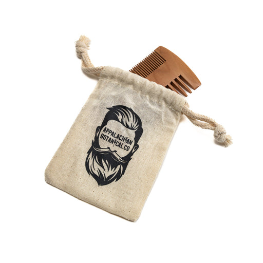 Appalachian Botanical Co. Sandalwood Beard Comb in Muslin Bag Beard Comb White Smoke