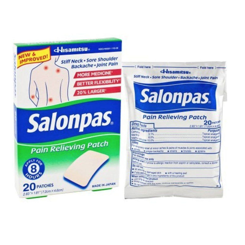 Salonpas Salonpas Pain Relieving Patch 20 Patches Health & Beauty White Smoke