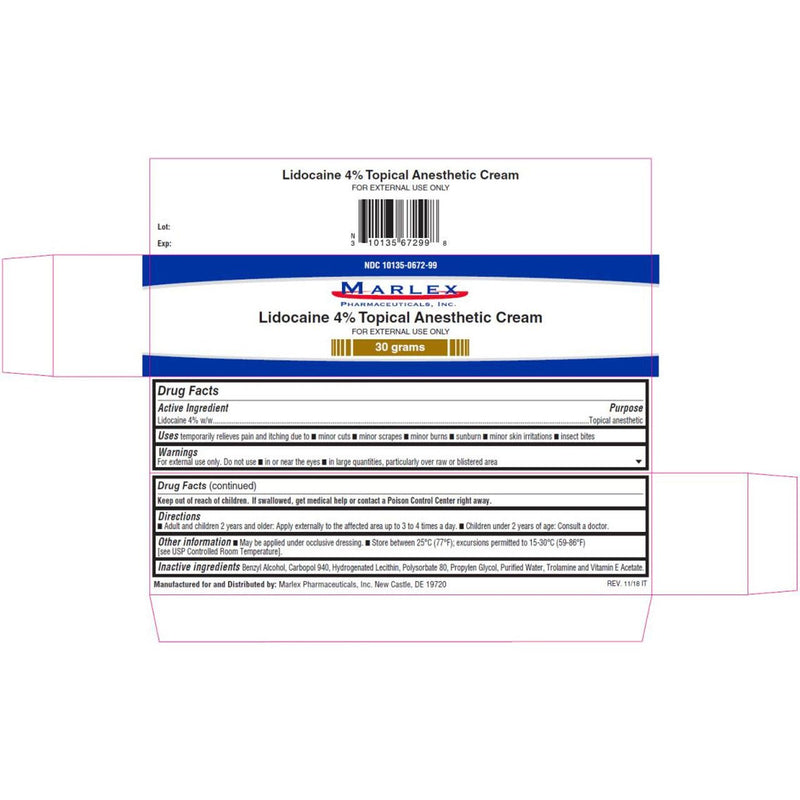 Marlex Pharmaceuticals Marlex Pharmaceuticals Lidocaine 4% Topical Anesthetic Cream Pain & Itch Relief Cream 30g Health & Beauty White Smoke
