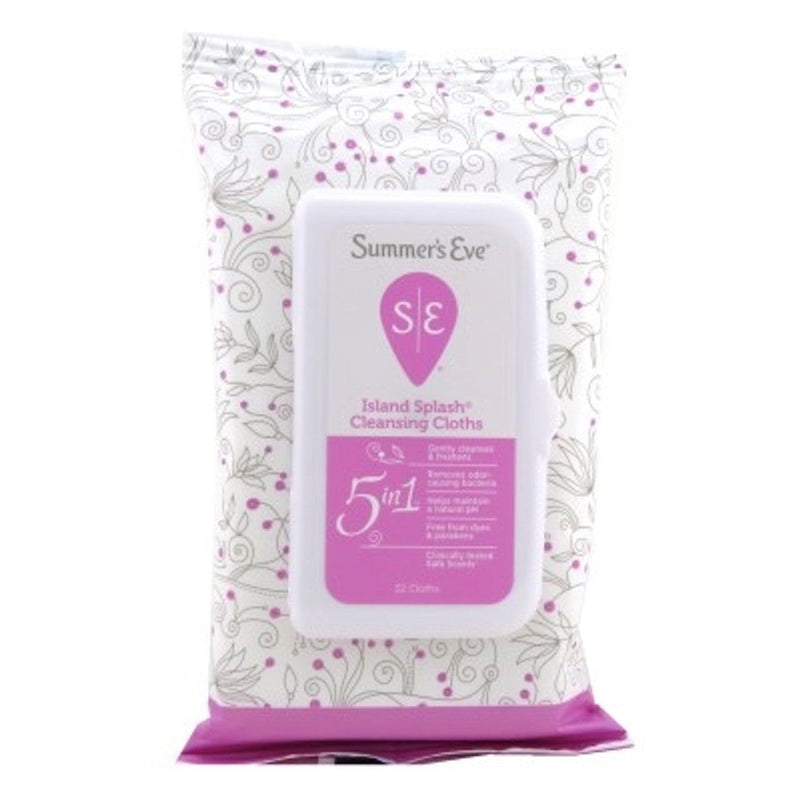Summer's Eve Summer's Eve 5 In 1 For Sensitive Skin Island Splash Cleansing Cloths Health & Beauty White Smoke