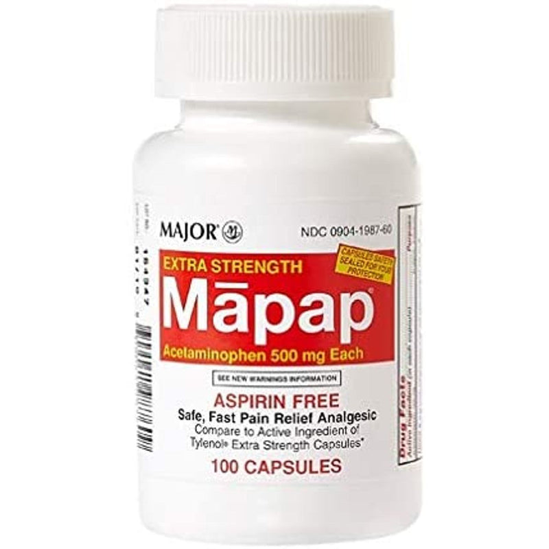 Major Major Mapap Acetaminophen 500 Mg 100 Capsules Pharmaceutical Health & Beauty White Smoke