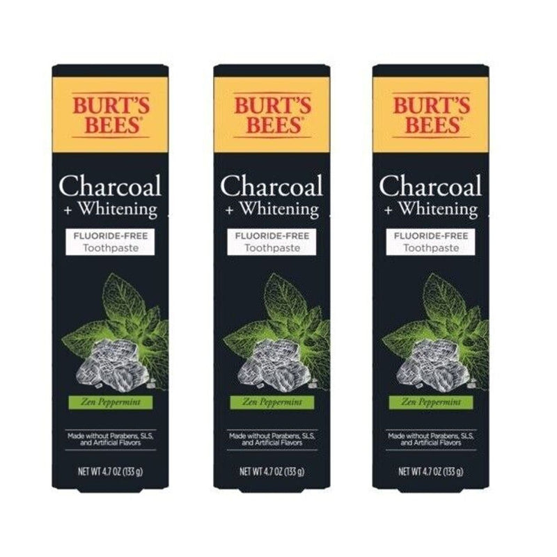 Burt's Bees Burt's Bees Toothpaste, Fluoride Free, Zen Peppermint, Charcoal + Whitening 4.7 Oz Toothpaste White Smoke