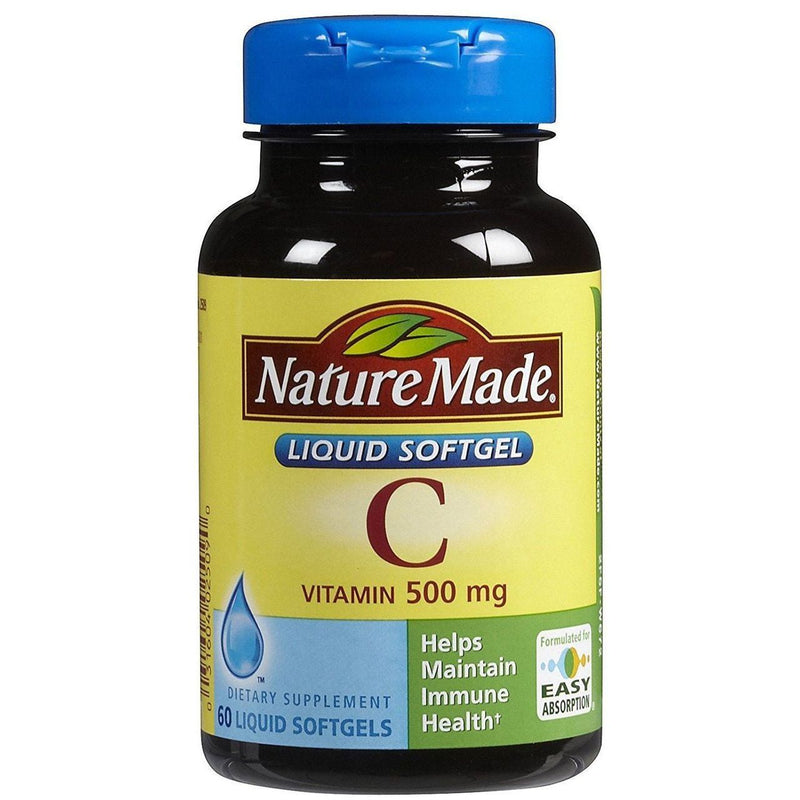 Nature Made Nature Made Vitamin C 500 Mg 60 Count Softgels Vitamins & Supplements Black