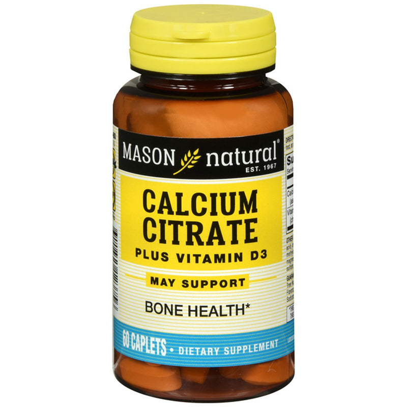 Mason Natural Mason Natural Calcium Citrate Plus Vitamin D3 – Bone Health (60 Caplets) Vitamins & Supplements White Smoke