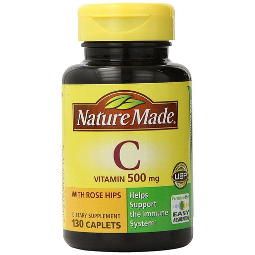 Nature Made Nature Made Vitamin C 500 Mg Caplets With Rose Hips - 130ct Vitamins & Supplements White Smoke