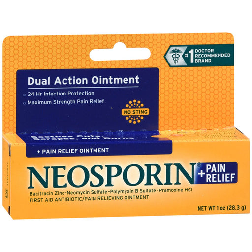 Neosporin Neosporin Plus Maximum Strength Antibiotic Pain Relief Ointment, 1 Oz First Aid Goldenrod